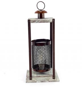 FAROL OXIDO-MADERA TIZA C/ENREJADO